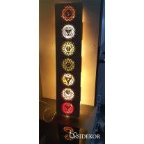 Csakra Mandala fali lámpatest fából