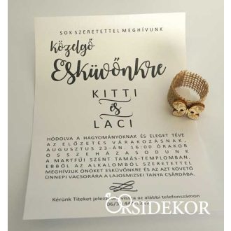 Pausz esküvői meghívó szalaggal