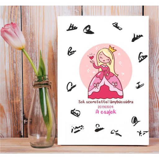 Cuki hercegnős vendégkönyv leánybúcsúra