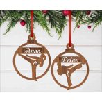 Lézervágott fa karácsonyfadísz megszemélyesítve – karate mintával Lézervágott fa karácsonyfadísz megszemélyesítve – karate mintával