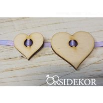 Felfűzhető fa szív, vízszintes