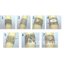 Juta szalvétagyűrű, vintage, több díszítéssel