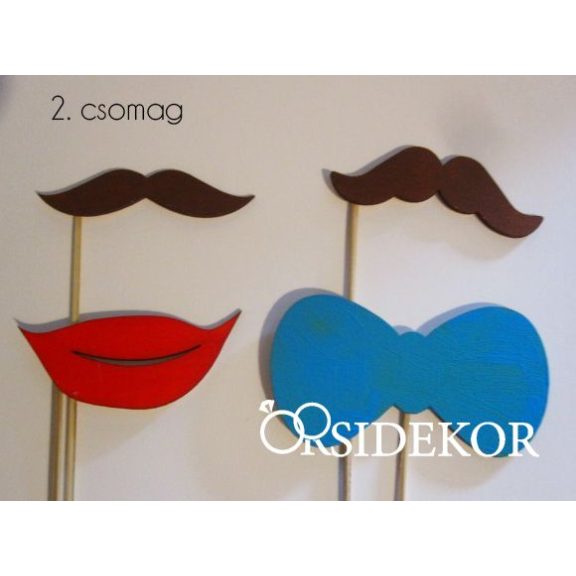 Vicces fotósarok kellékek fából - csomag