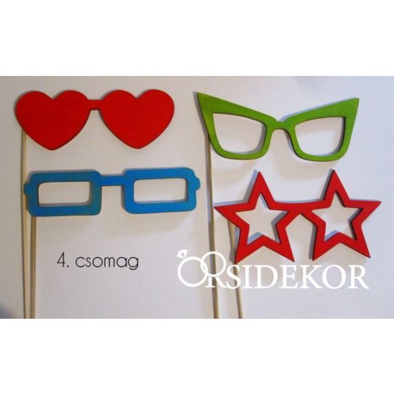 Vicces fotósarok kellékek fából - csomag