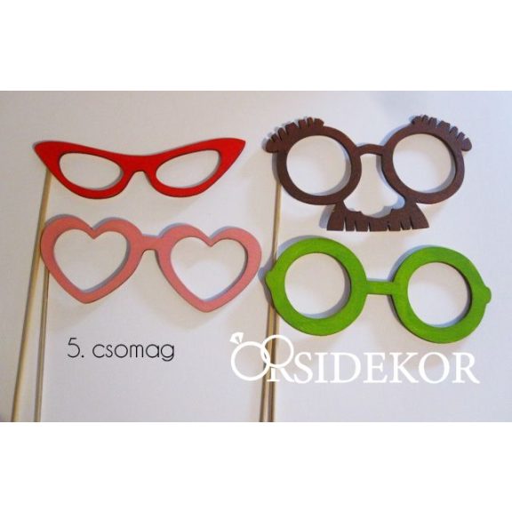 Vicces fotósarok kellékek fából - csomag