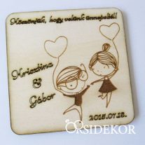 Köszönetajándék fából - poháralátét