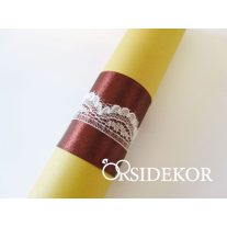 Pausz esküvői meghívó szatén szalaggal és csipkével