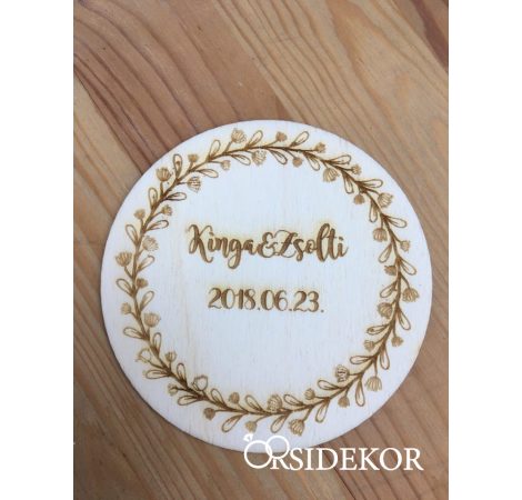 Köszönetajándék fából - poháralátét