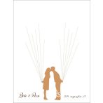 Puszilkodó pár esküvői vendégkönyv, ujjlenyomatfa Puszilkodó pár esküvői vendégkönyv, ujjlenyomatfa