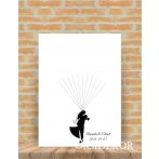 Ujjlenyomat fa csókolózó pár - esküvői vendégkönyv