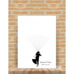 Ujjlenyomat fa csókolózó pár - esküvői vendégkönyv