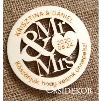   Köszönetajándék fából megszemélyesített - poháralátét