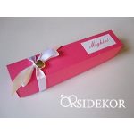 Dobozos esküvői meghívó masnival és szívvel, 3x16 cm