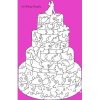 Esküvői vendégkönyv, fa puzzle, 100 db-os, torta