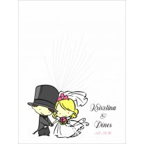 Férj-feleség esküvői vendégkönyv, ujjlenyomatfa 