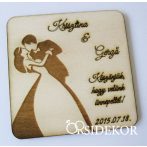 Köszönetajándék fából modern - poháralátét