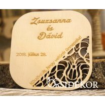 Köszönetajándék fából - poháralátét csipkés