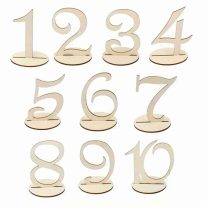 Fa asztalszámok talppal, 10 db