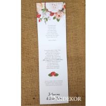 Egylapos virágmintás esküvői meghívó