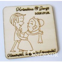 Köszönetajándék fából - poháralátét