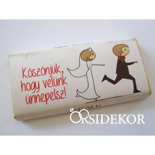 Köszönetajándék csoki esküvőre