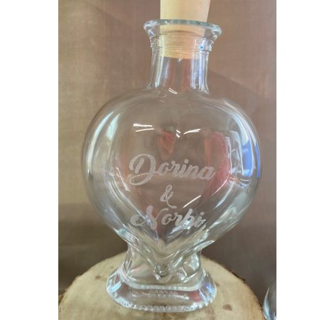 Homokszertartás szív üveg gravírozva Homokszertartás szív üveg gravírozva