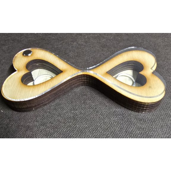 Egyedi végtelen fa gyűrűtartó doboz, plexivel