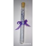   Kémcsöves esküvői meghívó szalaggal és kerek gyönggyel