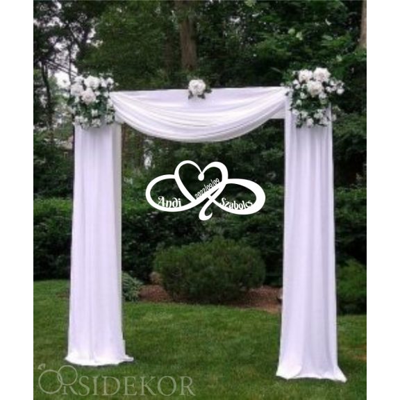 Felakasztható végtelen jel esküvőre - névvel ellátott - 1Méteres