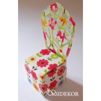 Köszönetajándék doboz virágos mintával (lapra szerelve)