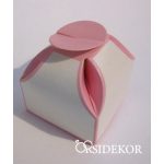 Köszönetajándék doboz esküvőre, rózsaszín fehér