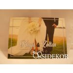 Fényképes esküvői meghívó, egylapos