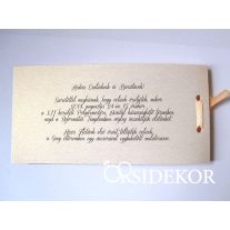   Pausz esküvői meghívó vőlegény-menyasszony mintával és masnival