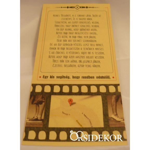 Retro filmkockás esküvői meghívó