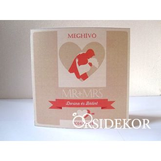 Egyedi esküvői meghívó modern mintával
