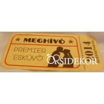 Retro vonatjegy esküvői meghívó
