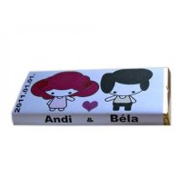 Köszönetajándék csoki egyedi mintával, 8x4 cm