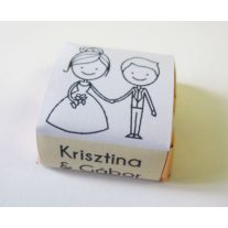 Köszönetajándék csoki egyedi mintával, 3x3 cm