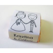 Köszönetajándék csoki egyedi mintával, 3x3 cm
