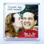 Köszönetajándék hűtőmágnes, műanyag