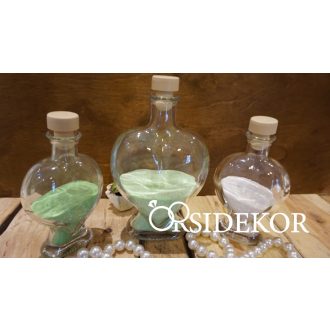 Esküvői homokszertartás szett - szív üveg